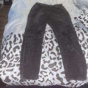 black ashy straight legged pants for sale